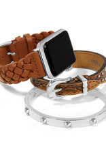 Sutton Braided Leather Watch Band in Luggage