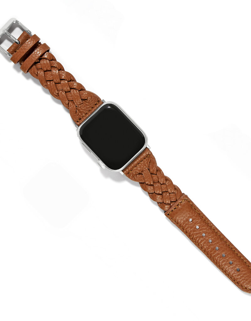 Sutton Braided Leather Watch Band in Luggage