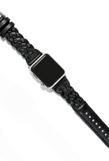 Sutton Braided Leather Watch Band in Black