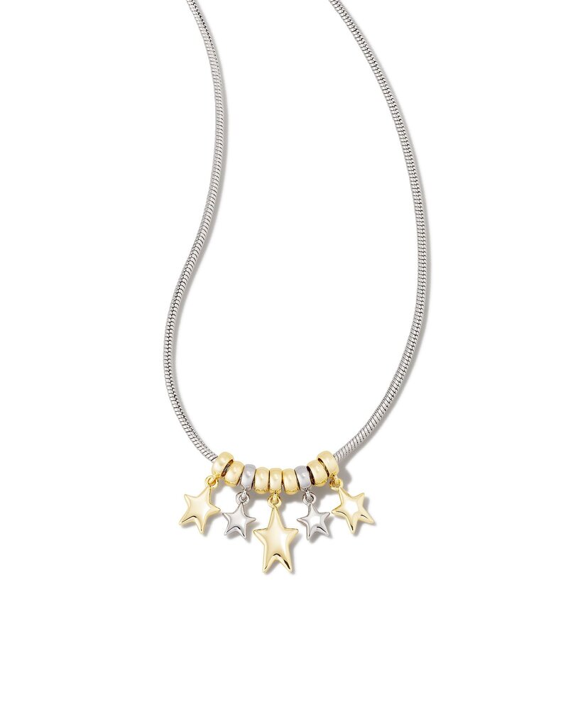 Kendra Scott Jae Gold Star Small Short Pendant Necklace in Ivory Mothe –  The Bugs Ear