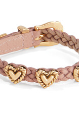 Roped Heart Braided Bracelet in Light Pink/Gold