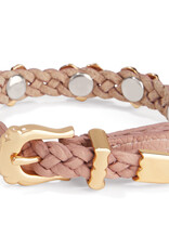 Roped Heart Braided Bracelet in Light Pink/Gold