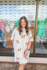 J.HOFFMAN'S Cheetah Watch T-shirt Dress in Khaki