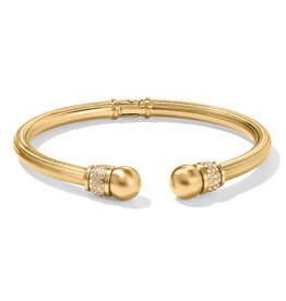 Meridian Open Hinged Bangle in Gold