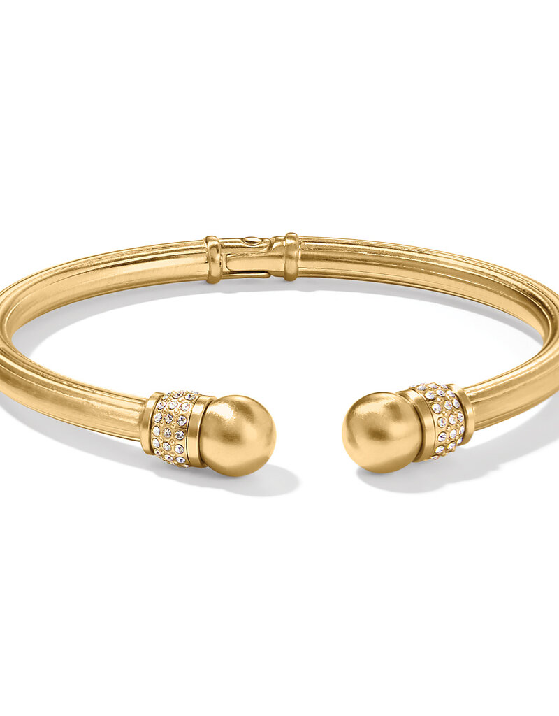 Meridian Open Hinged Bangle in Gold