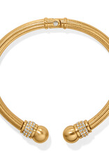 Meridian Open Hinged Bangle in Gold