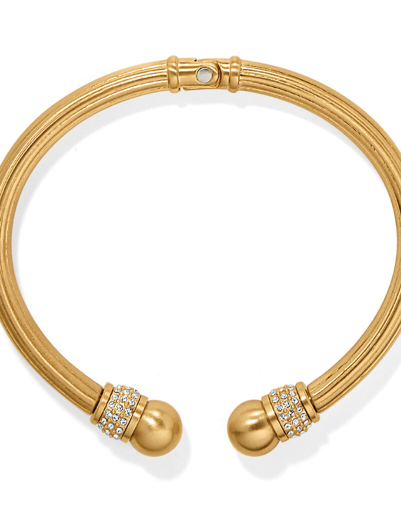 Meridian Open Hinged Bangle in Gold