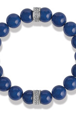 Meridian Petite Beaded Stretch Bracelet in Blue