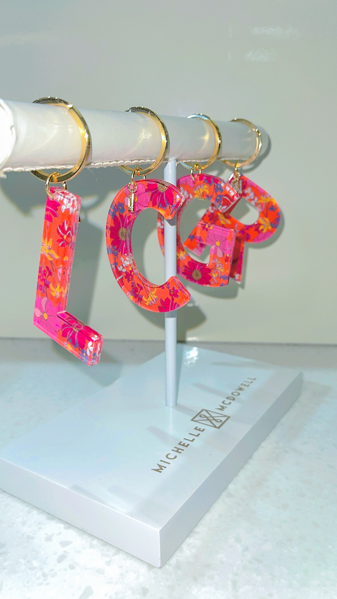 Initial Keychain-Pink Camo - j.hoffman's