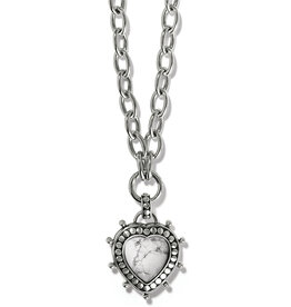 Pebble Dot Hati Heart Necklace in White