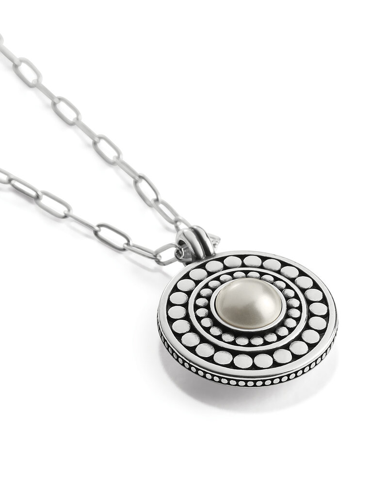 Pebble Dot Medali Reversible Necklace in Pearl
