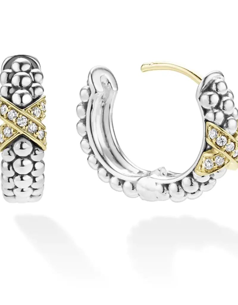 LAGOS Embrace Two-Tone Diamond Huggie Earrings