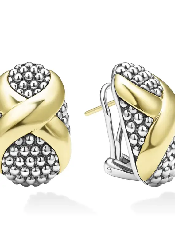 LAGOS Embrace Two-Tone X Omega Clip Earrings