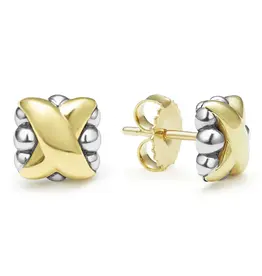 LAGOS Embrace Two-Tone X Stud Earrings