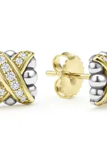 LAGOS Embrace Two-Tone X Diamond Stud Earrings