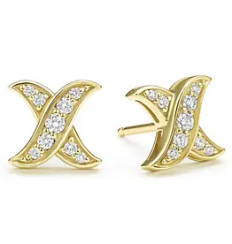 LAGOS Embrace18K Gold X Diamond Stud Earrings