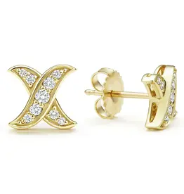 LAGOS Embrace18K Gold X Diamond Stud Earrings