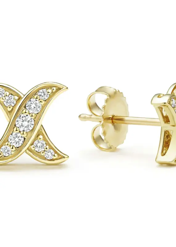 LAGOS Embrace18K Gold X Diamond Stud Earrings