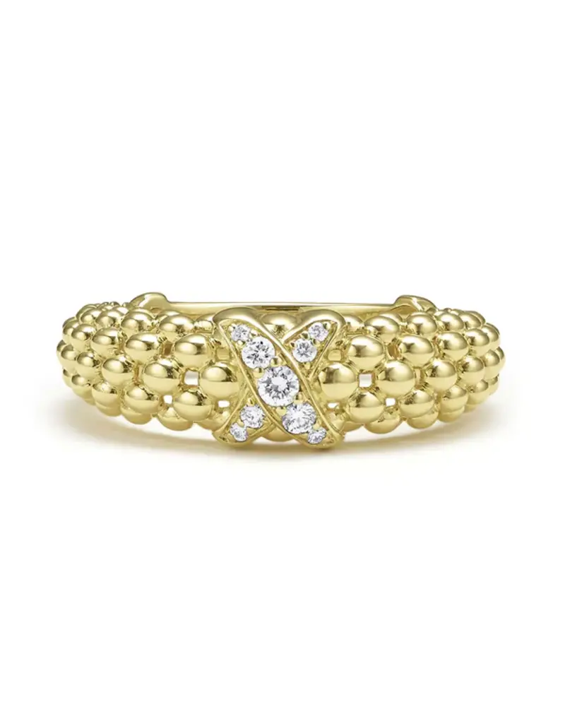 LAGOS Embrace 18K Gold X Caviar Diamond Ring