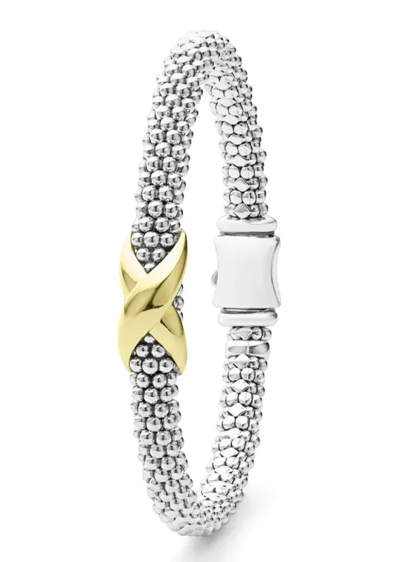 LAGOS Embrace Two-Tone X Caviar Bracelet | 6mm