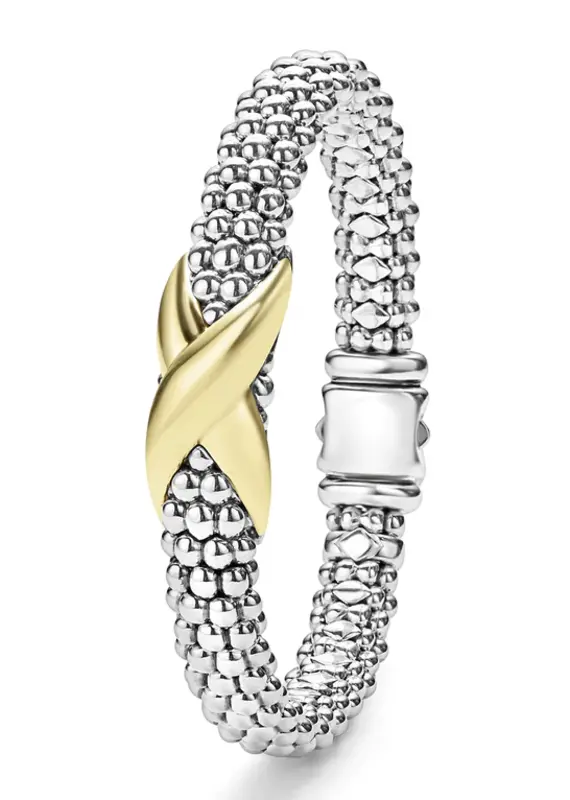 LAGOS Embrace Two-Tone X Caviar Bracelet | 9mm
