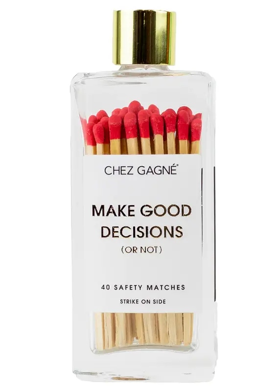 J.HOFFMAN'S Glass Bottle Matches-Make Good Decisions