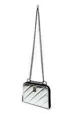 THINK ROYLN Starlet Wallet Bag in Luxe Crackled Silver