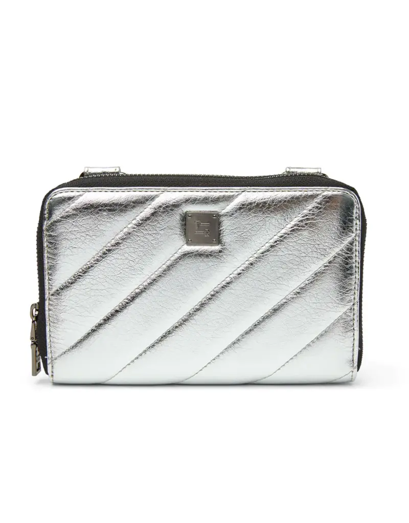 THINK ROYLN Starlet Wallet Bag in Luxe Crackled Silver