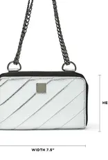 THINK ROYLN Starlet Wallet Bag in Luxe Crackled Silver