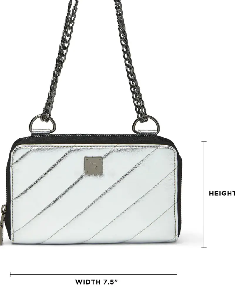 Starlet Wallet Bag in Luxe Crackled Silver - j.hoffman's