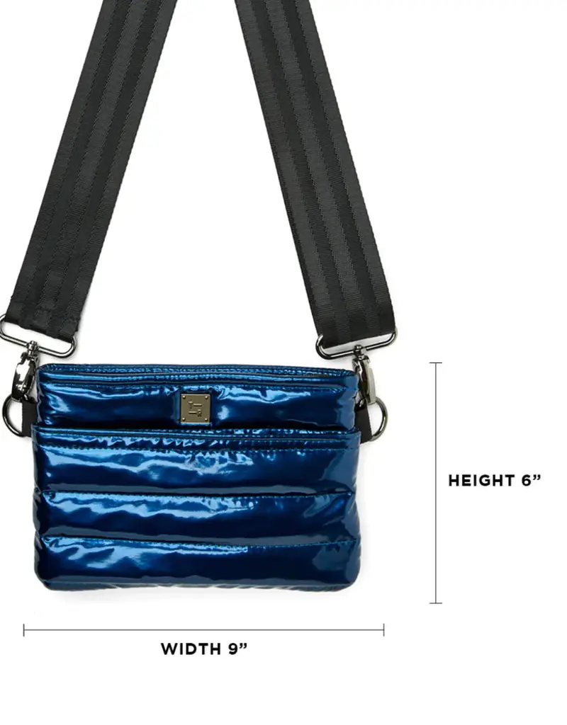 Bum Bag Crossbody in Glossy Navy Patent j.hoffman s