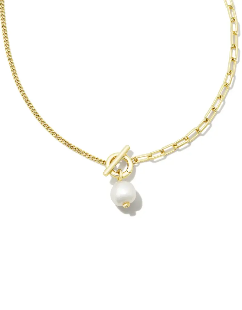 関送込 OHTNYC ROLO CHAIN PEARL STUD NECKLACE Leighton Pearl Chain Necklace - j.hoffman's
