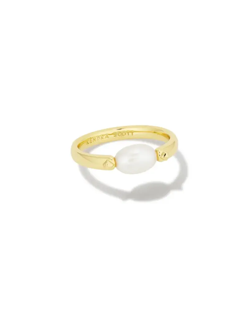 Pearl Stacking Band Ring Gold Vermeil / 8