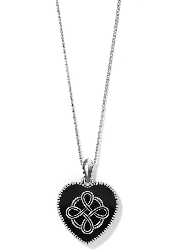 Interlok Noir Reversible Heart Necklace
