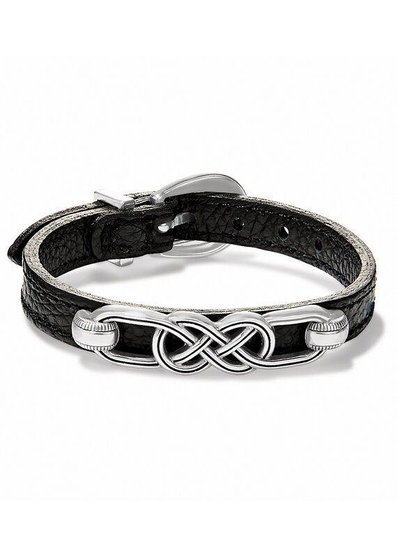 Interlok Braid Leather Bracelet in Black