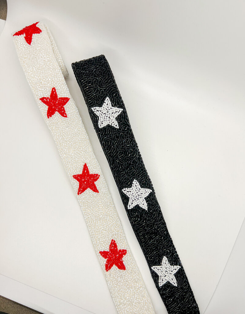 J.HOFFMAN'S Beaded Star Strap-Red & White