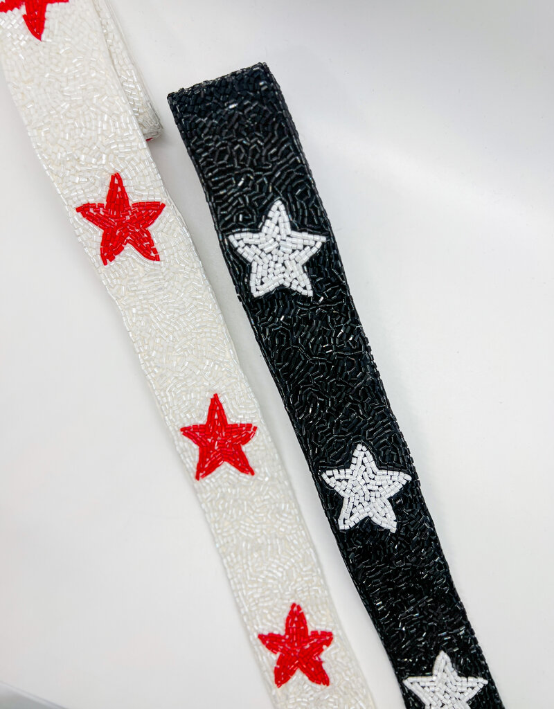 J.HOFFMAN'S Beaded Star Strap-Red & White