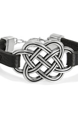 Interlok Trellis Leather Bracelet in Black