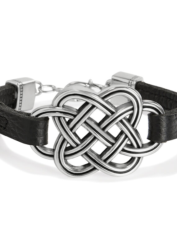 Interlok Trellis Leather Bracelet in Black