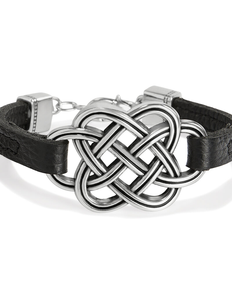 Interlok Trellis Leather Bracelet in Black