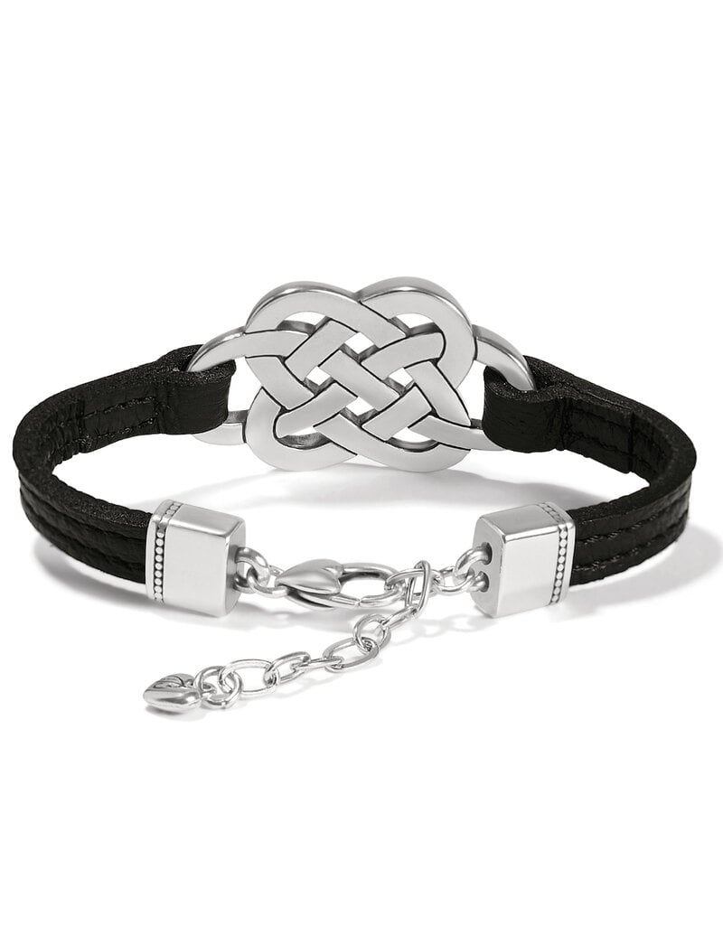 Interlok Trellis Leather Bracelet in Black