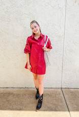 J.HOFFMAN'S Vegan Leather Tunic Dress in Red