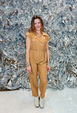 J.HOFFMAN'S Double Breasted Slvls Jumpsuit in Camel