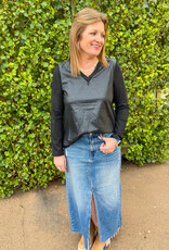 J.HOFFMAN'S Annabelle Suede Top with Leather