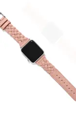 Sutton Braided Leather Watch Band in Pink Sand