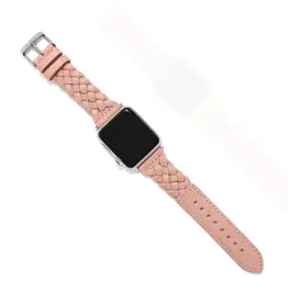 Sutton Braided Leather Watch Band in Pink Sand