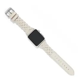 Sutton Braided Leather Watch Band in Shoe White