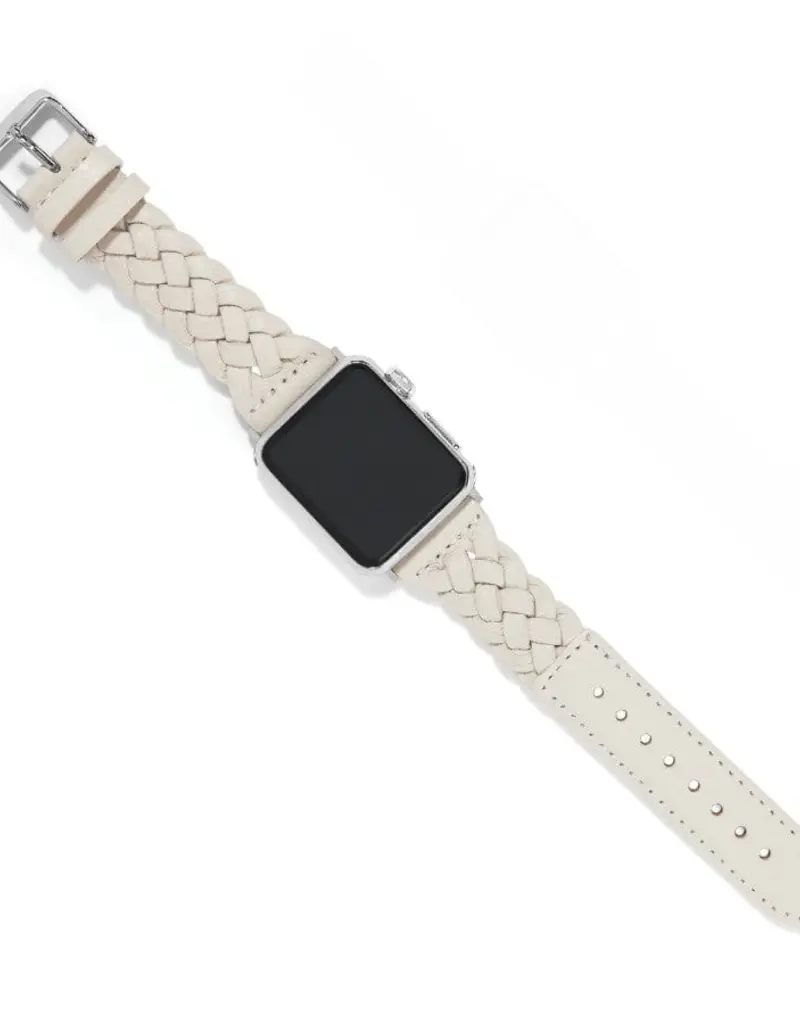 Sutton Braided Leather Watch Band in Shoe White