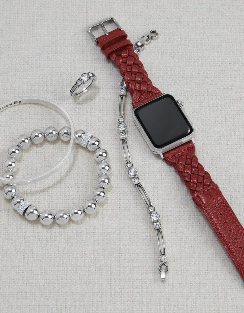 Sutton Braided Leather Watch Band in Chili Pepper