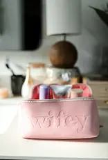 J.HOFFMAN'S WIFEY Embossed Hold All Makeup in Blush